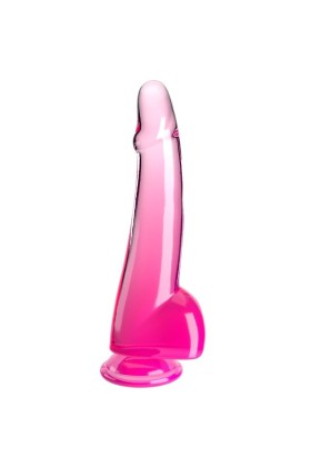 Clear Dildo mit Hoden 19 cm Rosa von King Cock kaufen | Fesselliebe