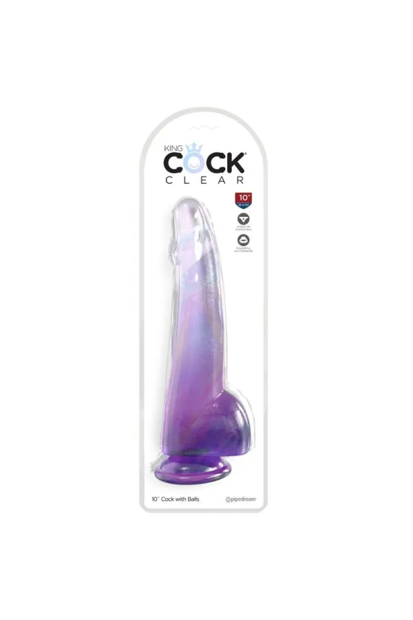 King Cock Clear - Dildo mit Hoden 19 Cm Lila kaufen - Fesselliebe