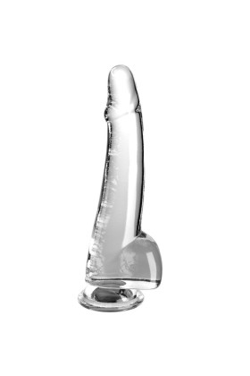Clear Dildo mit Hoden 19 cm Transparent von King Cock kaufen | Fesselliebe