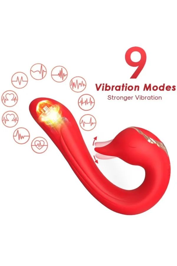 Delfin Vibrator Multiposition & Wärmeeffekt Rot von Armony Vibrators