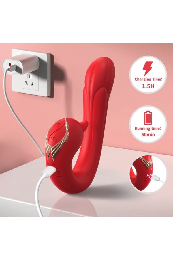 Delfin Vibrator Multiposition & Wärmeeffekt Rot von Armony Vibrators kaufen | Fesselliebe