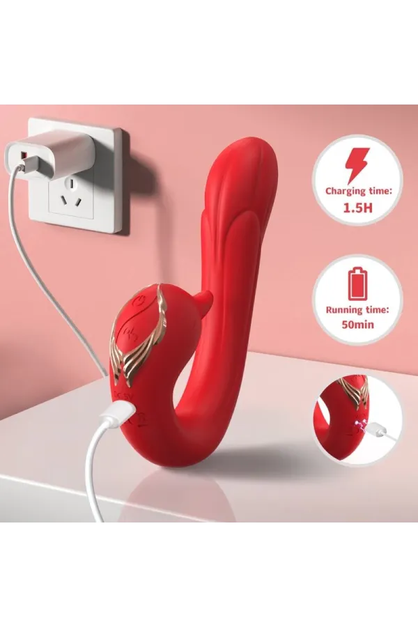 Delfin Vibrator Multiposition & Wärmeeffekt Rot von Armony Vibrators