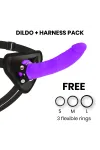 Strap-On Harness + Lila Silikondildo 20 X 4cm von Deltaclub kaufen - Fesselliebe