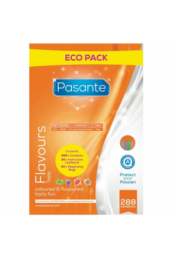 Kondome Eco Pack Aromen Beutel 288 Stück von Pasante kaufen | Fesselliebe