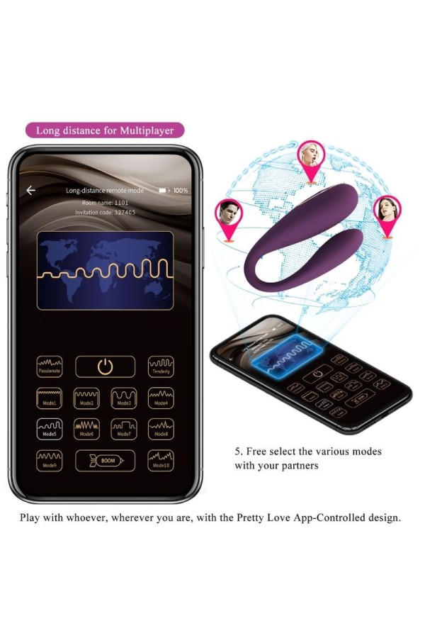 August Remote Global Doppelt Vergnügen Vibrator von Pretty Love C-Type kaufen | Fesselliebe