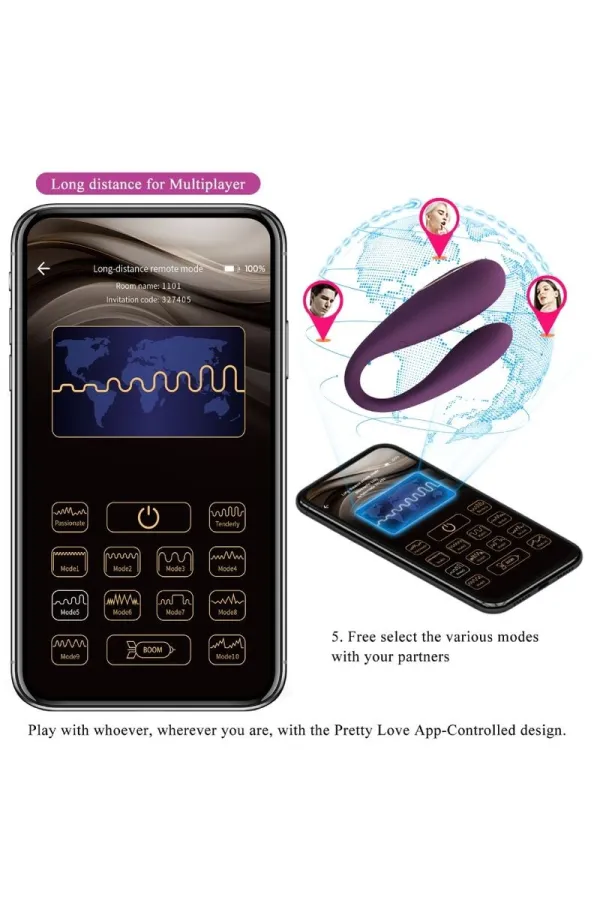 PRETTY LOVE - AUGUST REMOTE GLOBAL DOPPELT VERGNÜGEN VIBRATOR kaufen - Fesselliebe