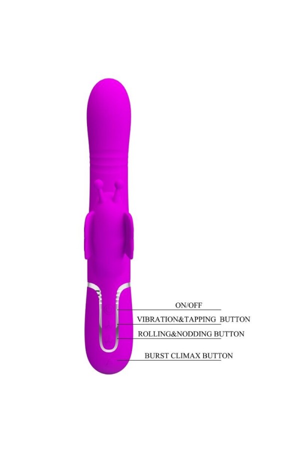 Multifunktions-Kaninchenvibrator 4 in 1 Schmetterling Fuchsia von Pretty Love Flirtation kaufen | Fesselliebe