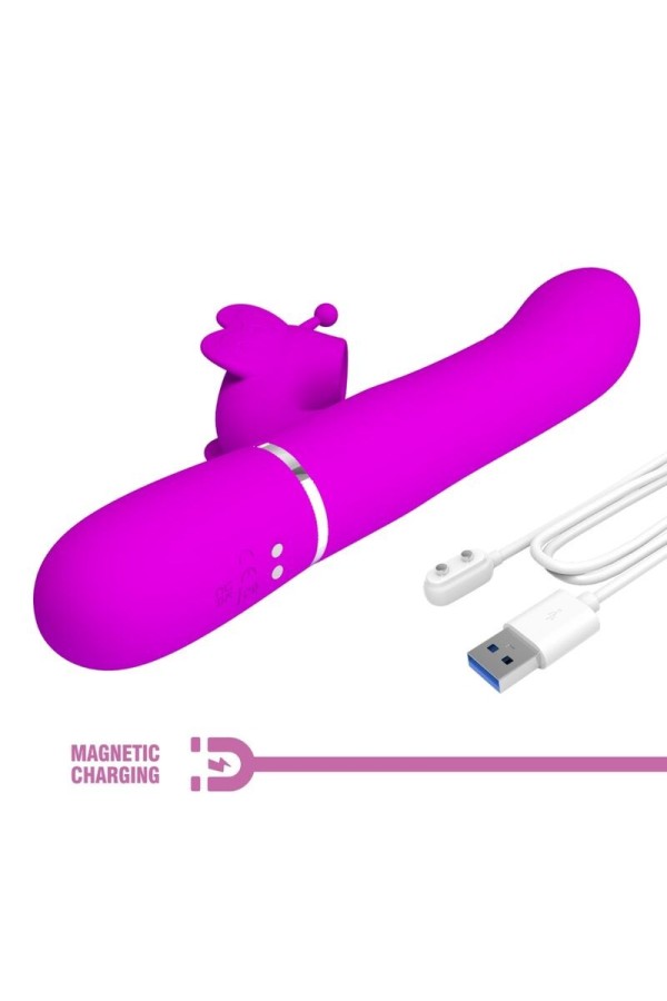 Multifunktions-Kaninchenvibrator 4 in 1 Schmetterling Fuchsia von Pretty Love Flirtation kaufen | Fesselliebe