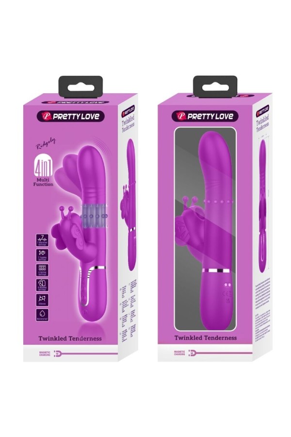 Multifunktions-Kaninchenvibrator 4 in 1 Schmetterling Fuchsia von Pretty Love Flirtation kaufen | Fesselliebe