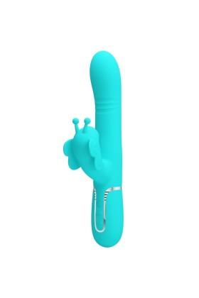 Multifunktions-Kaninchenvibrator 4 in 1 Schmetterling Aquagrün von Pretty Love Flirtation kaufen | Fesselliebe