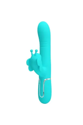 Multifunktions-Kaninchenvibrator 4 in 1 Schmetterling Aquagrün von Pretty Love Flirtation