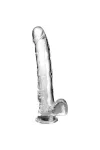 Clear Dildo mit Hoden 24.8 cm Transparent von King Cock