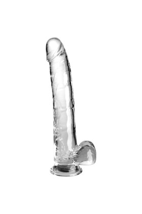 Clear Dildo mit Hoden 24.8 cm Transparent von King Cock kaufen | Fesselliebe
