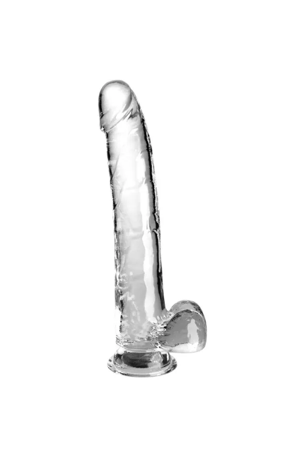 Clear Dildo mit Hoden 24.8 cm Transparent von King Cock