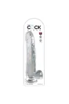 Clear Dildo mit Hoden 24.8 cm Transparent von King Cock