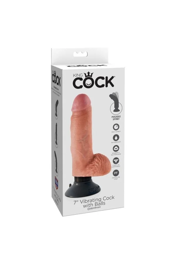 King Cock 17.78 Cm Vibrierender Cock mit Balls Flesh von King Cock kaufen - Fesselliebe