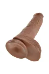 Realistischer Dildo mit Hoden 19,8 cm Karamell von King Cock kaufen - Fesselliebe