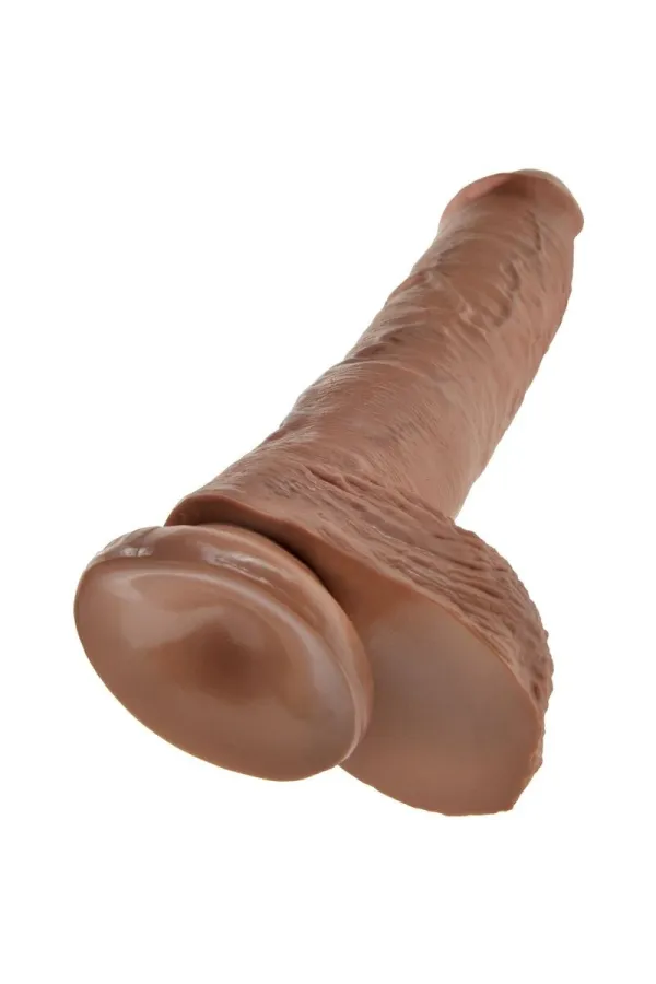 Realistischer Dildo mit Hoden 19,8 cm Karamell von King Cock kaufen - Fesselliebe