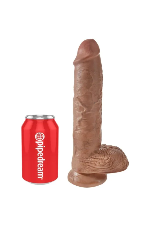 Realistischer Dildo mit Hoden 19,8 cm Karamell von King Cock kaufen - Fesselliebe