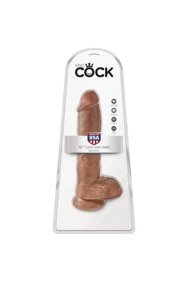 Realistischer Dildo mit Hoden 19,8 cm Karamell von King Cock kaufen - Fesselliebe