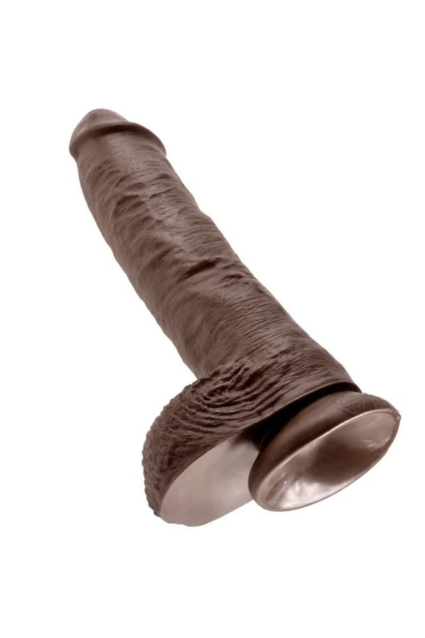 King Cock 10" Cock Braun mit Eier 25,4 Cm von King Cock kaufen - Fesselliebe