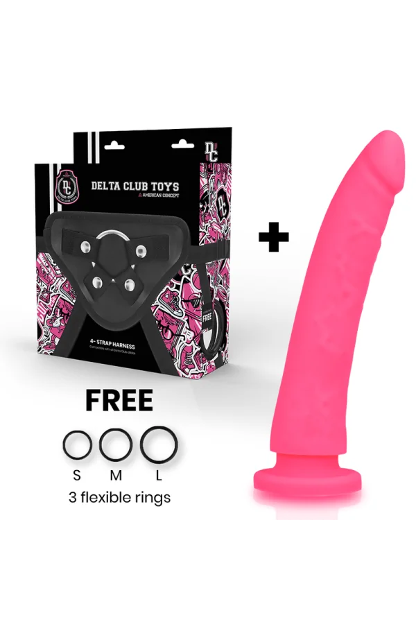 Toys Gurt + Dong Rosa Silikon 23 cm -O- 4.5 cm von Deltaclub