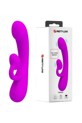 Aufrichtiger Vibrator und Klitoris-Sauger aus Violettem Silikon von Pretty Love