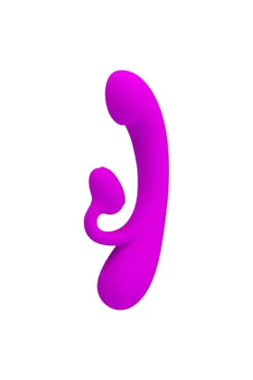 Aufrichtiger Vibrator und Klitoris-Sauger aus Violettem Silikon von Pretty Love