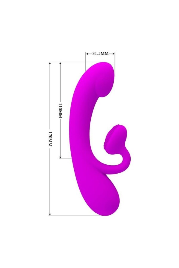 Aufrichtiger Vibrator und Klitoris-Sauger aus Violettem Silikon von Pretty Love kaufen | Fesselliebe
