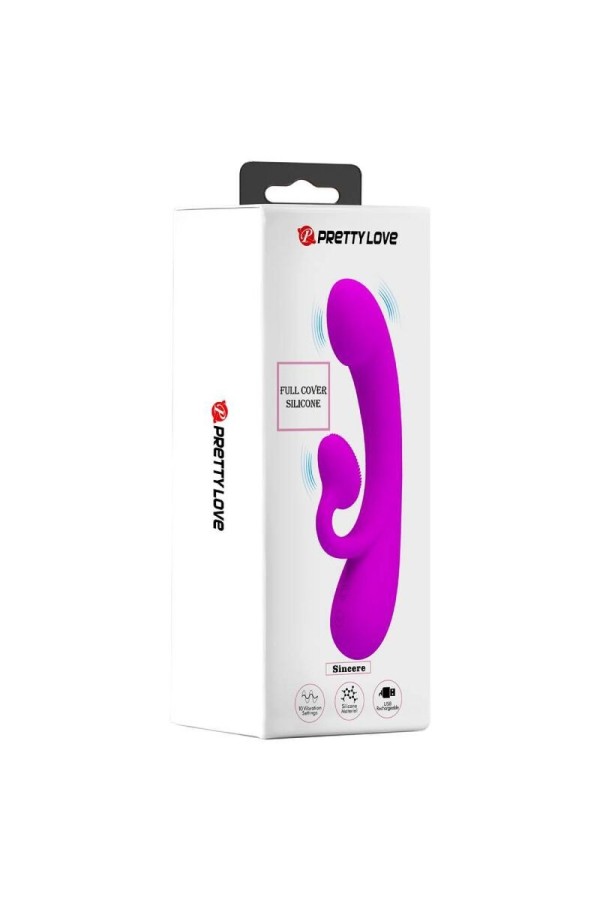 Aufrichtiger Vibrator und Klitoris-Sauger aus Violettem Silikon von Pretty Love kaufen | Fesselliebe