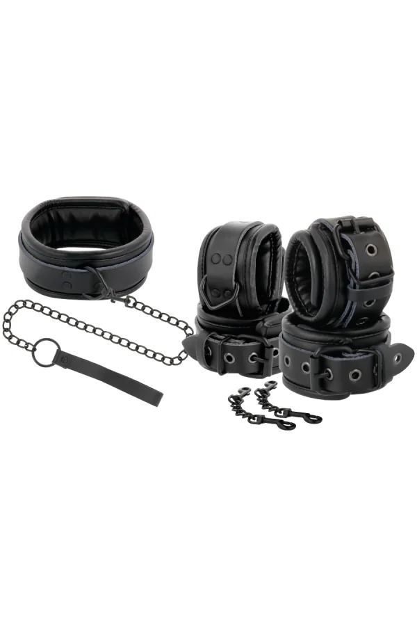 Kunstleder und Handschellen Schwarz von Darkness Bondage kaufen - Fesselliebe