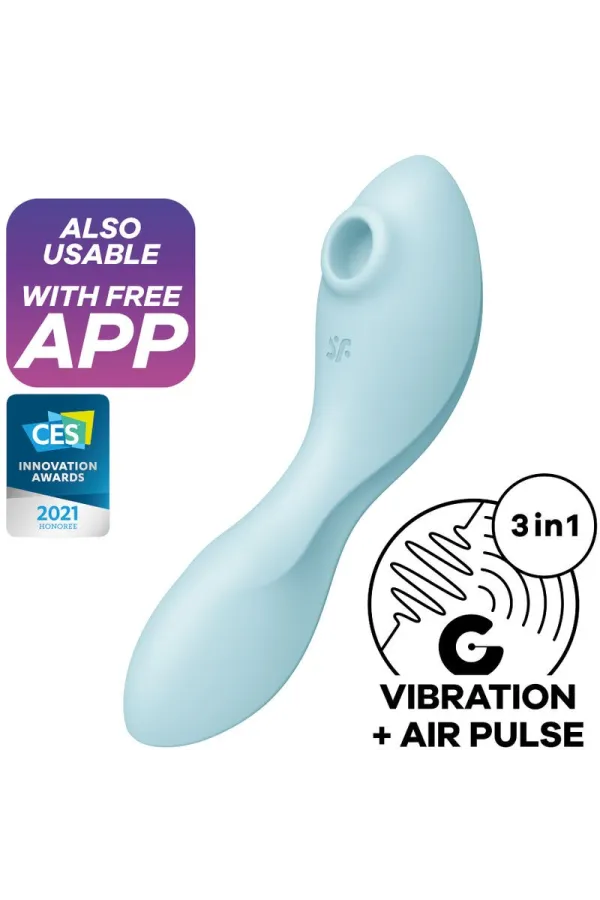 Curvy Trinity 5 Air Pulse Stimulator & Vibrator Blau von Satisfyer Connect kaufen - Fesselliebe