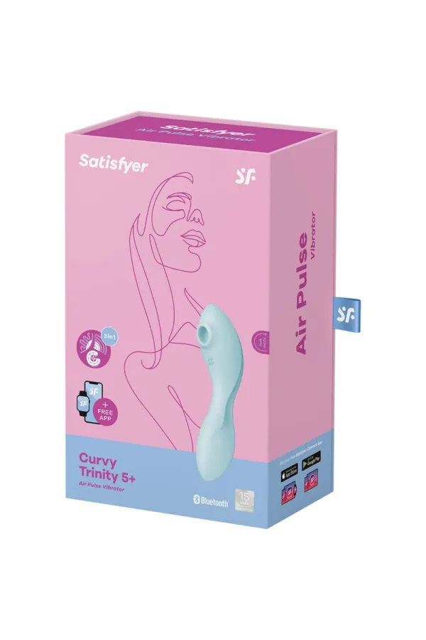 Curvy Trinity 5 Air Pulse Stimulator & Vibrator Blau von Satisfyer Connect kaufen - Fesselliebe