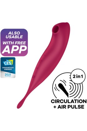 Twirling Pro+ Air Pulse Stimulator & Vibrator App Rot von Satisfyer Connect kaufen | Fesselliebe