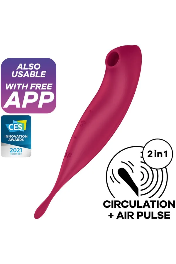 Twirling Pro+ Air Pulse Stimulator & Vibrator Rot von Satisfyer Connect kaufen - Fesselliebe