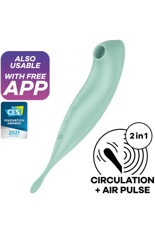 Twirling Pro+ Air Pulse Stimulator & Vibrator Grün von Satisfyer Connect kaufen - Fesselliebe