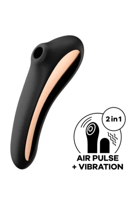 Dual Kiss Air Pulse Vibrator Schwarz von Satisfyer Air Pulse