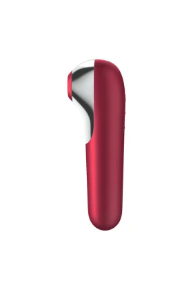 Dual Love Vibrator und Sauger mit Pulsierter Luft Rot von Satisfyer Connect