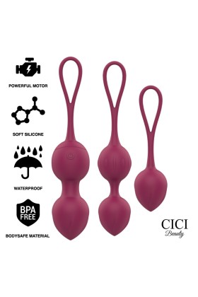 Premium Silikon 3 Vibrierende Kegelperlen mit Fernbedienung von Cici Beauty kaufen | Fesselliebe
