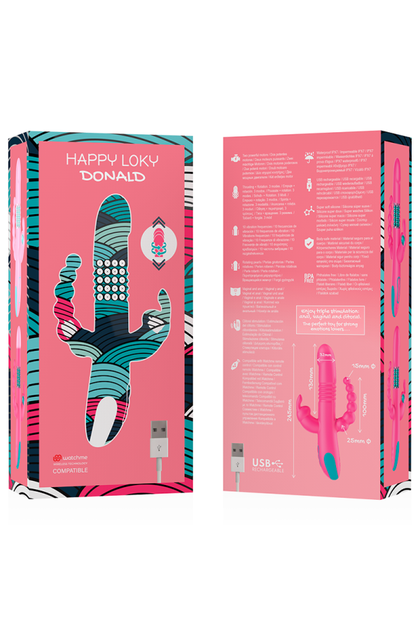 Donald Dreifache Stimulation: Anal, G-Spot & Klitorale Watchme Wireless-Technologie Kompatibel von Happy Loky kaufen | Fesselliebe