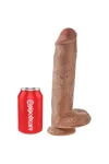 Realistischer Dildo mit Hoden 22,6 cm Karamell von King Cock kaufen - Fesselliebe