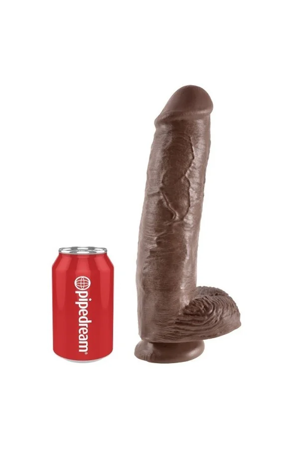 11 Dildo Braun mit Eier 28 cm von King Cock