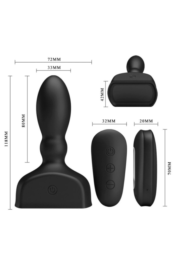 Schwarzer Aufblasbarer Analstecker mit Fernbedienung von Mr Play kaufen | Fesselliebe