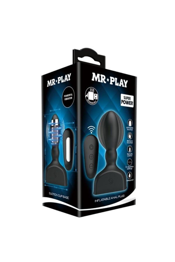Schwarzer Aufblasbarer Analstecker mit Fernbedienung von Mr Play kaufen | Fesselliebe