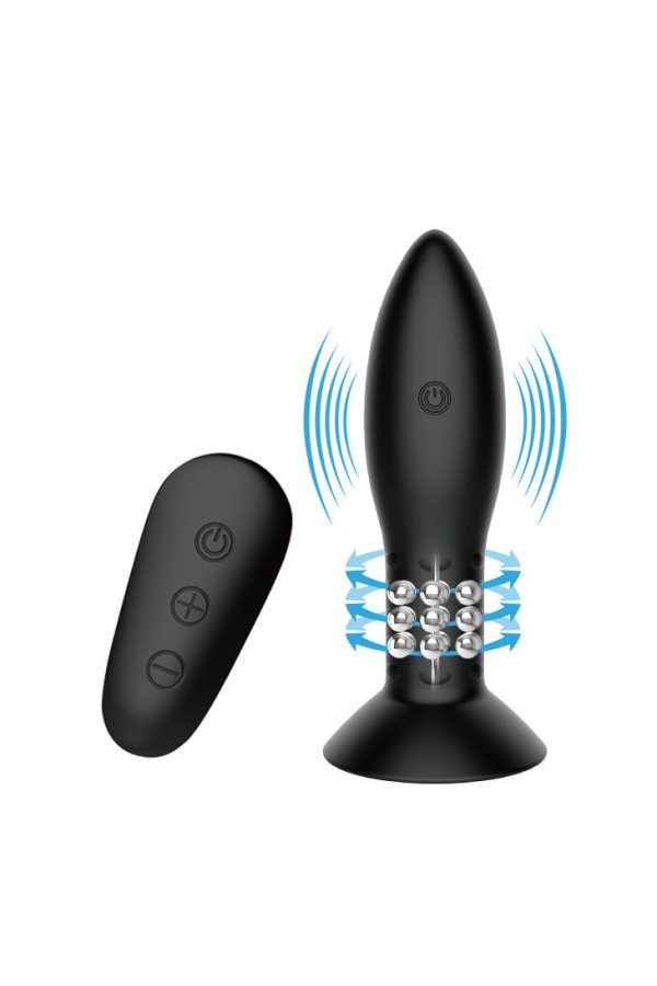 Stecker mit Schwarzen Rotierenden Bällen mit Fernbedienung von Mr Play kaufen | Fesselliebe