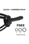 Harness + Silikon biegsamer Dildo schwarz 18 cm von Cock Miller kaufen - Fesselliebe