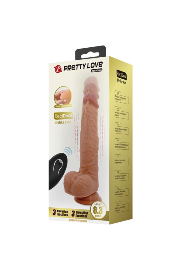 Jonathan Silikondildo 3 Vibrationen + 3 Einführmassnahmen mit Fernbedienung 21 cm von Pretty Love High Grade kaufen | Fesselliebe