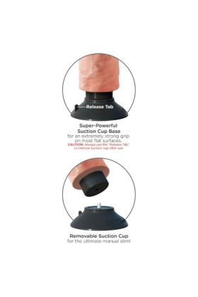 Vibrierender Dildo mit Hoden 25.5 cm Natürliche Farbe von King Cock kaufen | Fesselliebe