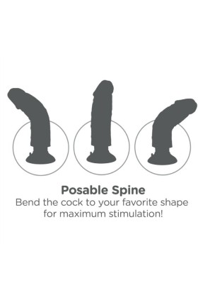 Vibrierender Dildo mit Hoden 25.5 cm Natürliche Farbe von King Cock kaufen | Fesselliebe