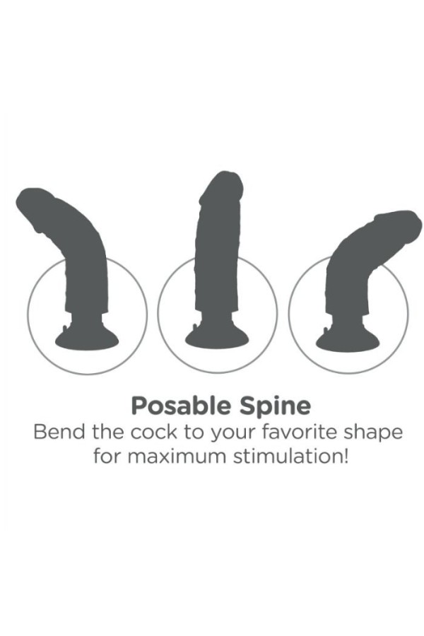 Vibrierender Dildo mit Hoden 25.5 cm Natürliche Farbe von King Cock kaufen | Fesselliebe
